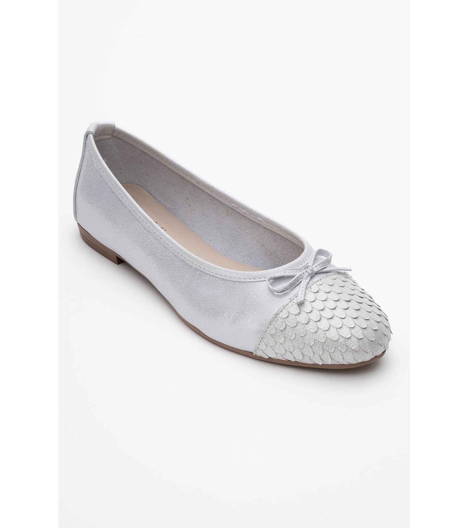 Forever & Always Shoes Women's Copos Women's Leather Bow Cap Toe Ballet Flat