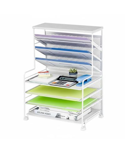 Набор из 2 штук Yigii 7 Tier Desk File Organizer, сетчатые лотки для бумаг
