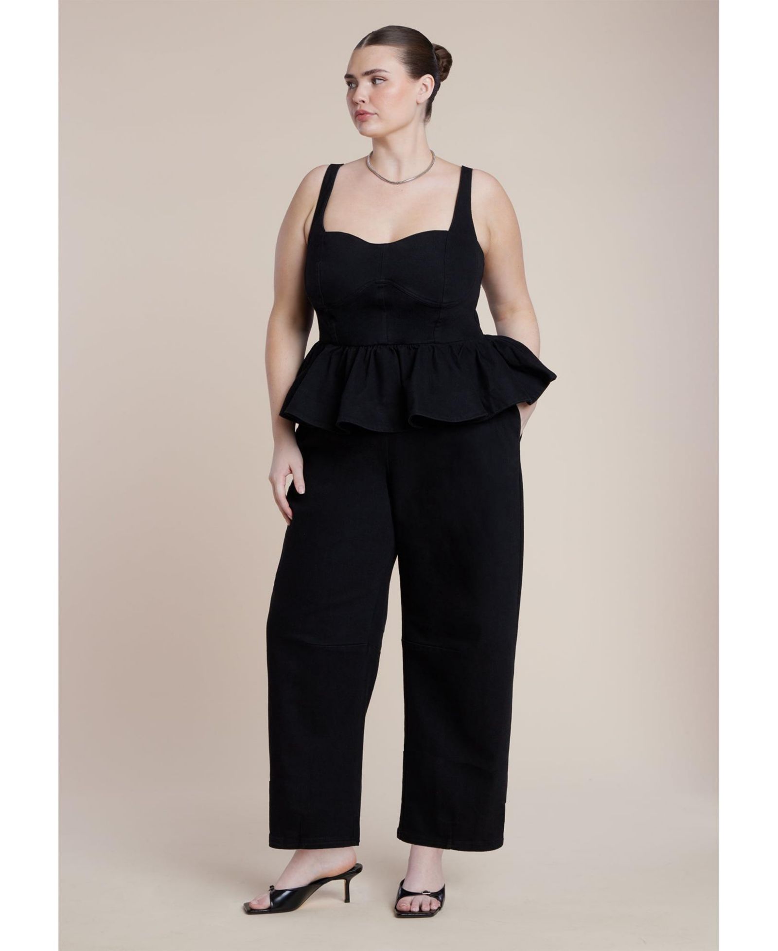ELOQUII Женский комбинезон Plus Size Peplum Barrel Leg