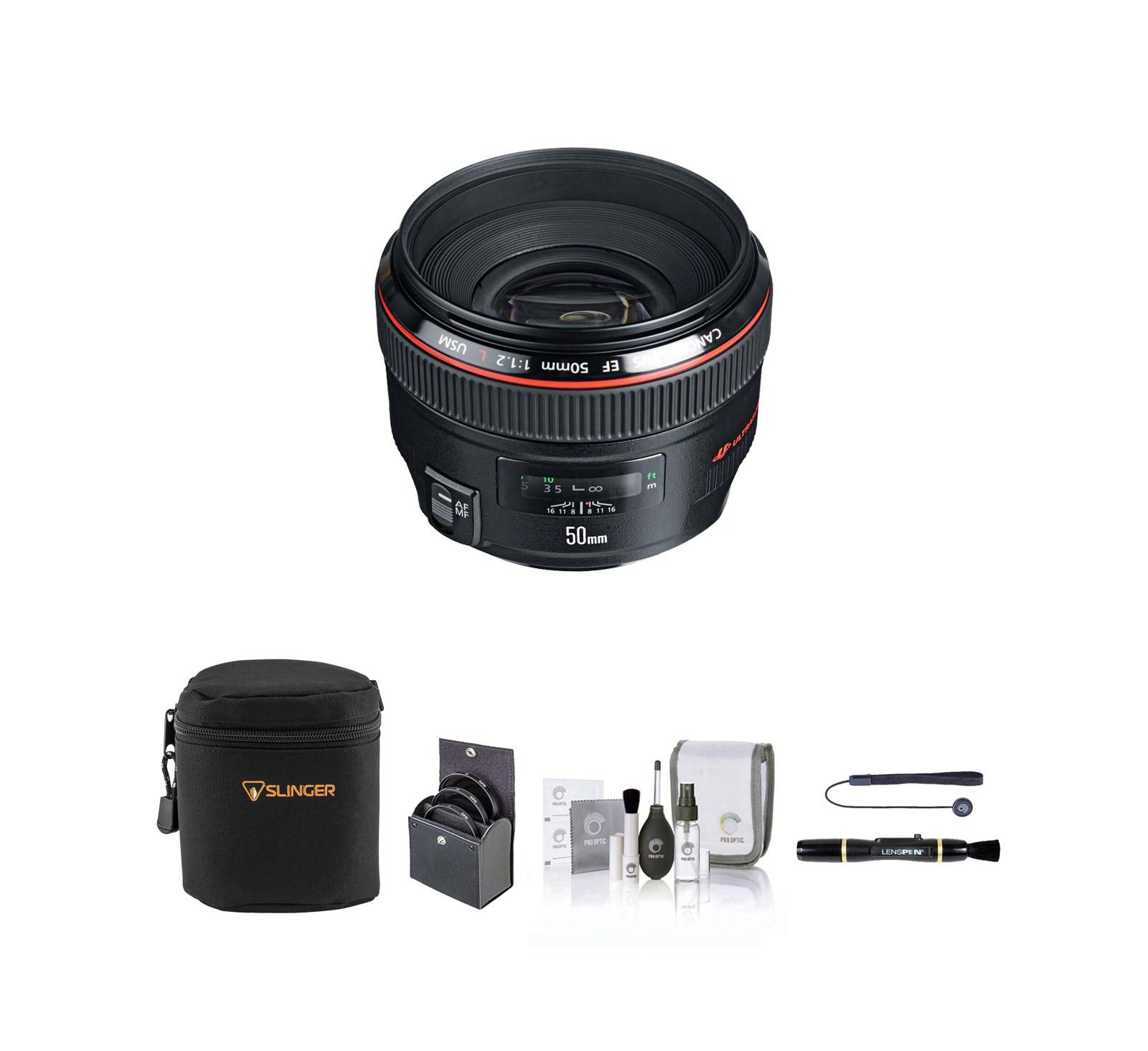 Canon EF 50mm f/1.2L USM Weather-Resistant Lens Bundle for Canon EOS