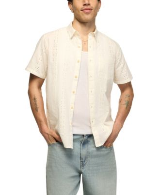 Lucky Brand Men's Novelty Eyelet San Gabriel Short-Sleeve Shirt