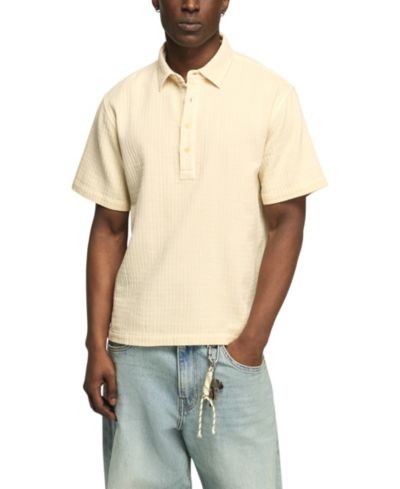 Мужская рубашка-поло Lucky Brand Double Cloth с коротким рукавом