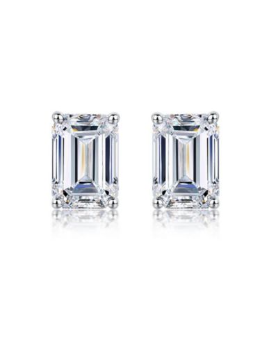 Dloria Valentina Moissanite 1 ct. Emerald Cut Stud Earrings in Gold Vermeil