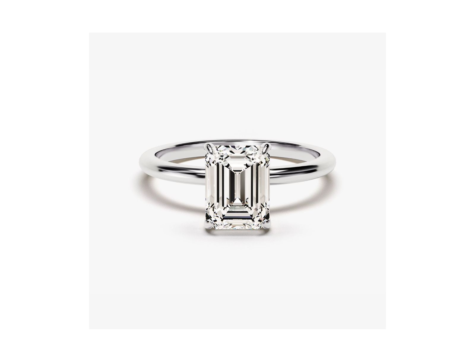 Dloria Valentina Moissanite 3 ct. t.w. Emerald Cut Solitaire Ring in Gold Vermeil