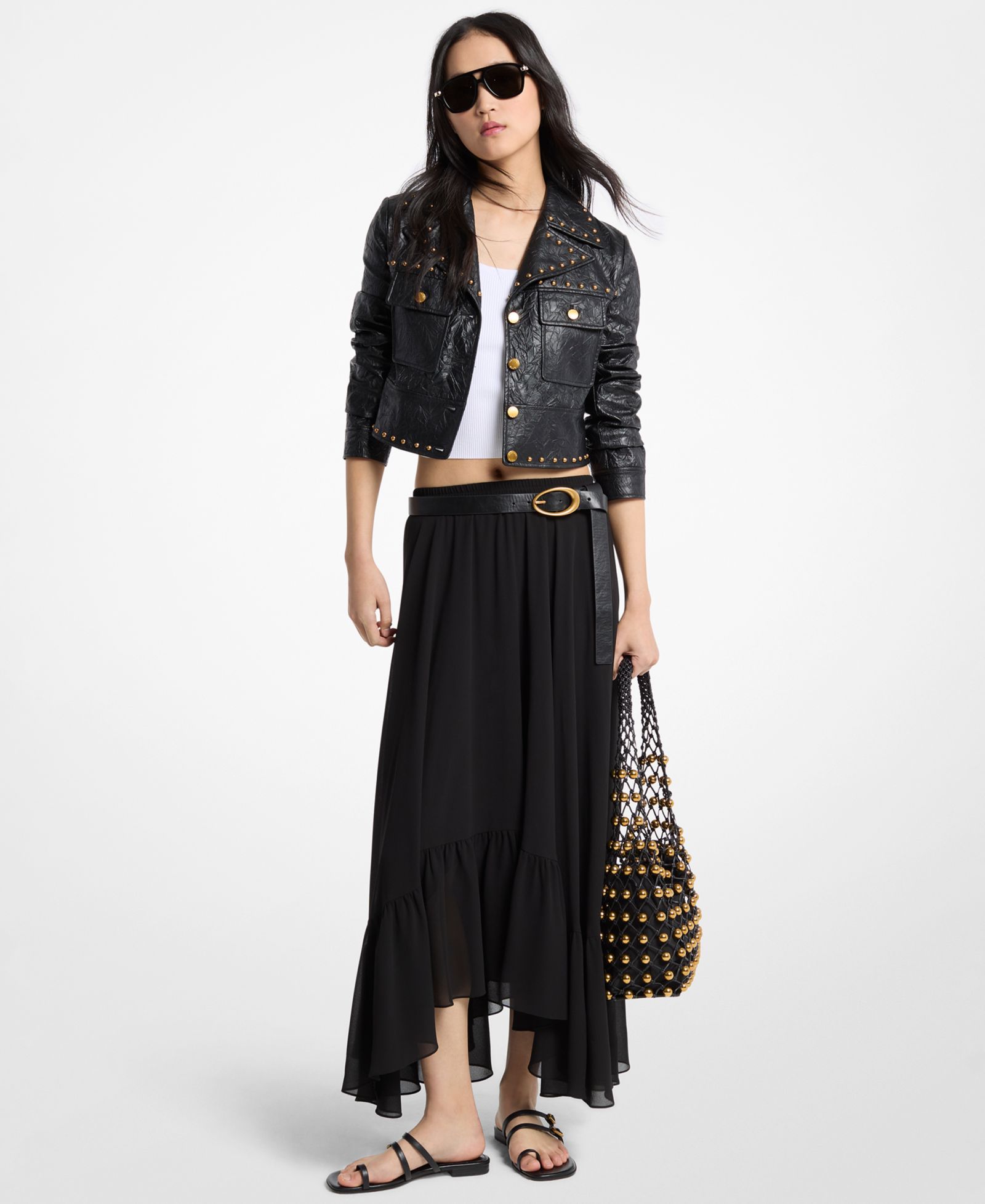 Michael Kors Women's High-Low Mid-Rise Skirt
