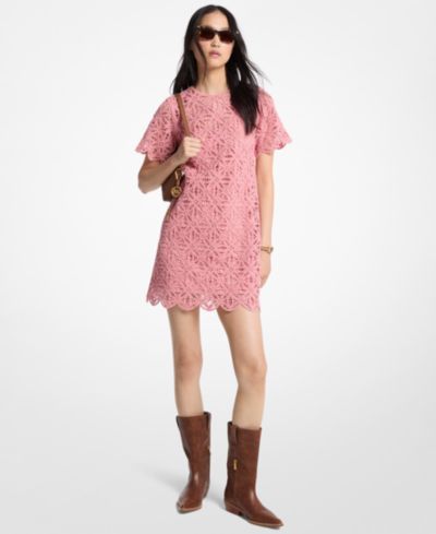 Женское платье Michael Kors с отделкой faux crochet и коротким рукавом