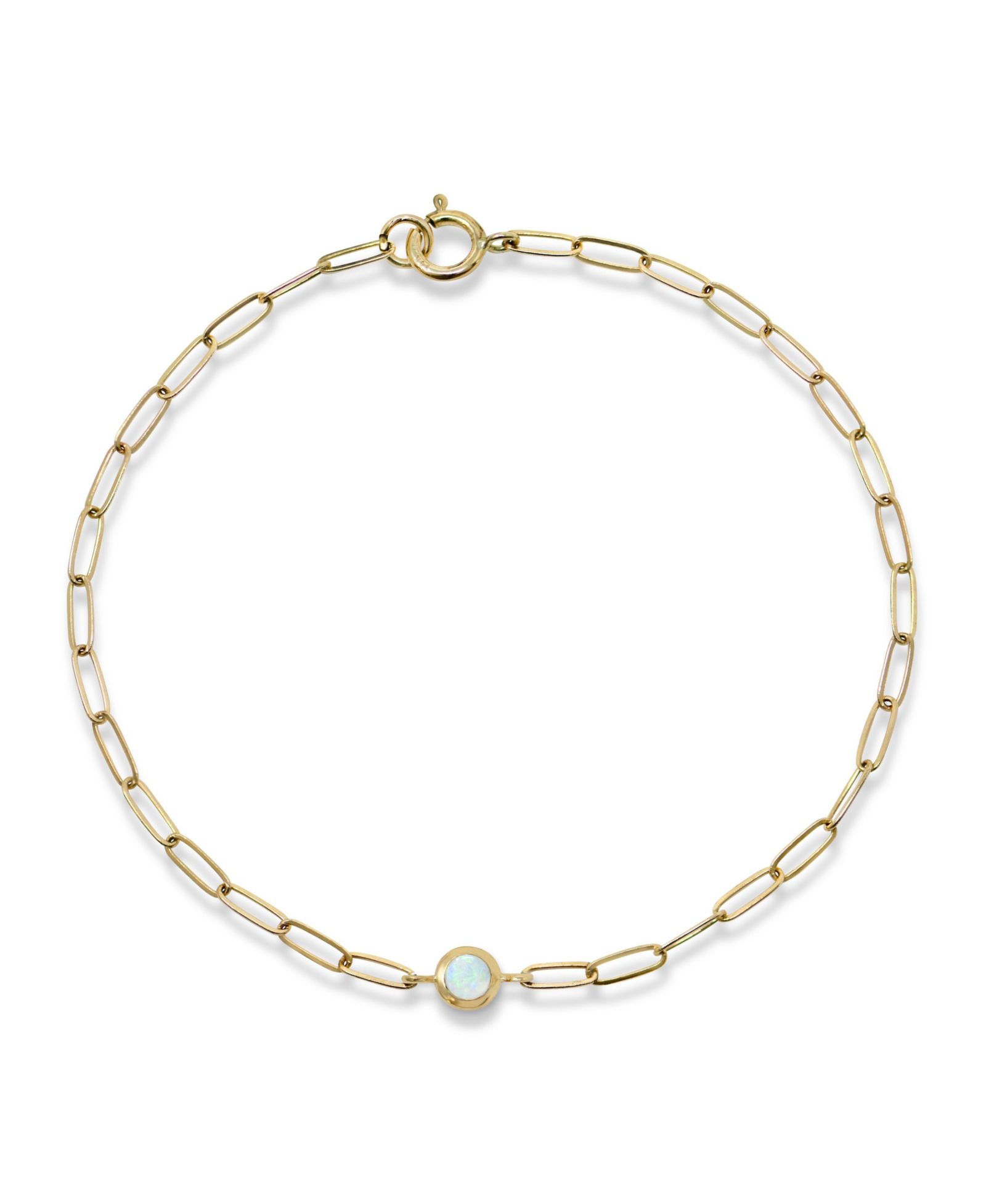 Anzie Classique Birthstone Paperclip Bracelet