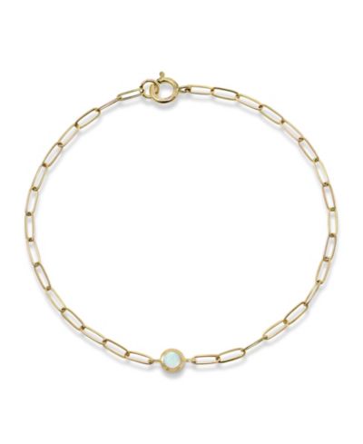 Anzie Classique Birthstone Paperclip Bracelet