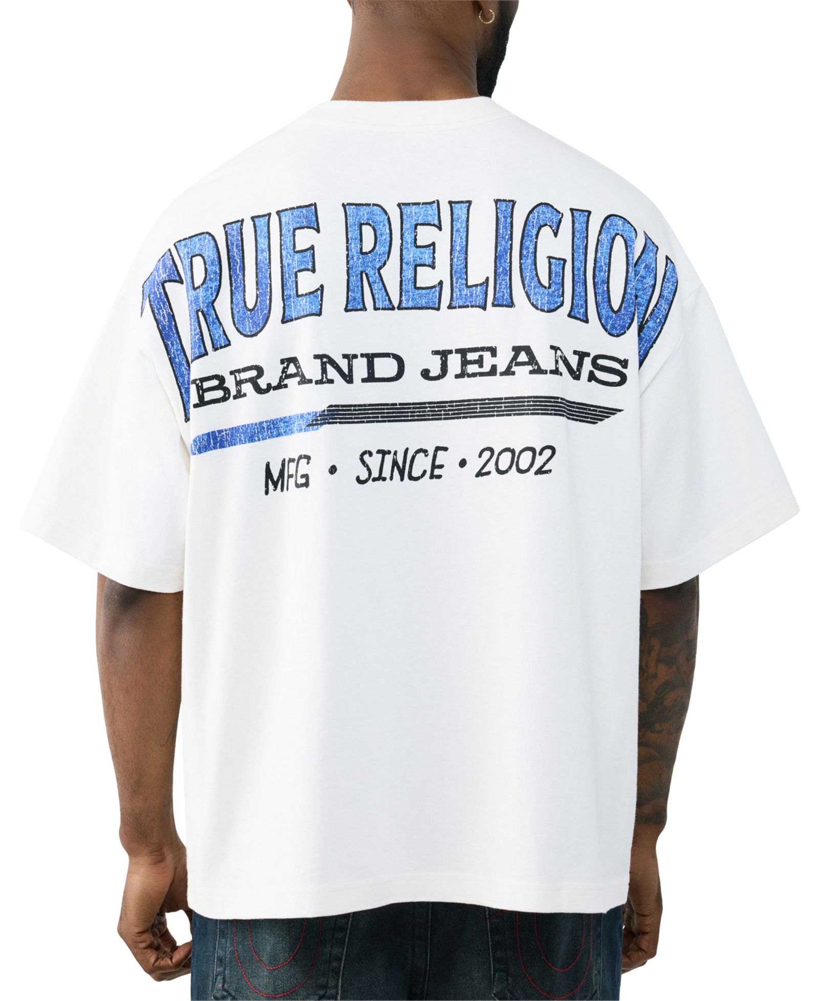 True Religion Men's Retro Logo Oversized Short-Sleeve T-Shirt