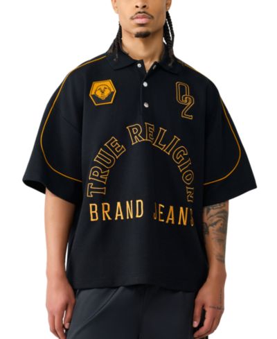 Мужская рубашка-поло True Religion Multi Logo Oversized с коротким рукавом