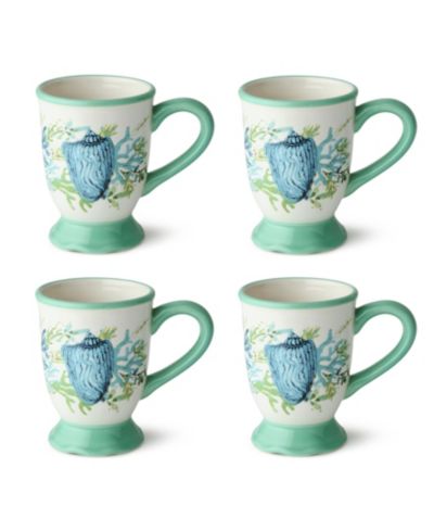 Certified International Sea Glass Ceramic Mugs, Set of 4