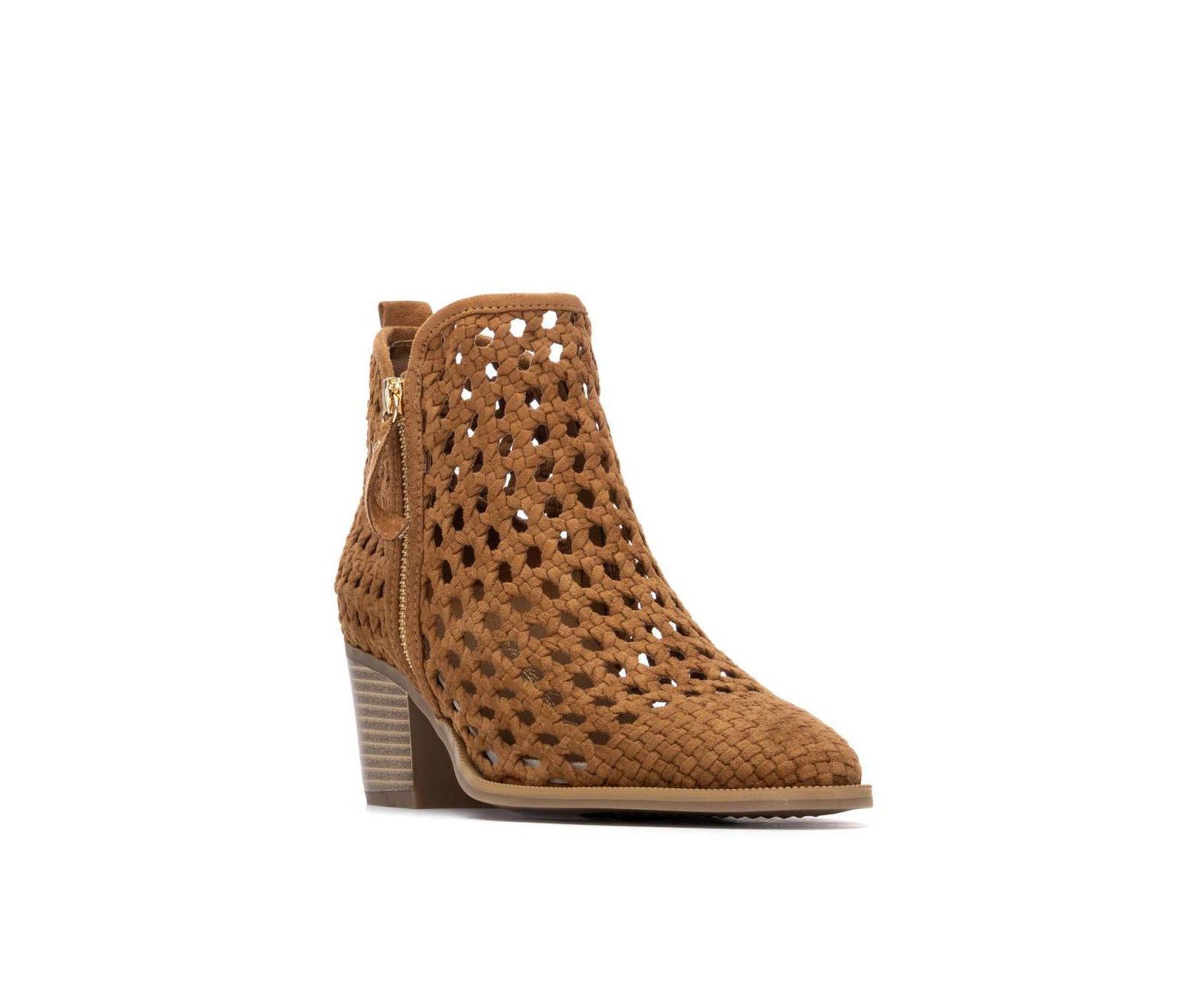 XTI Women's Block Heel Braided Style Ankle Booties