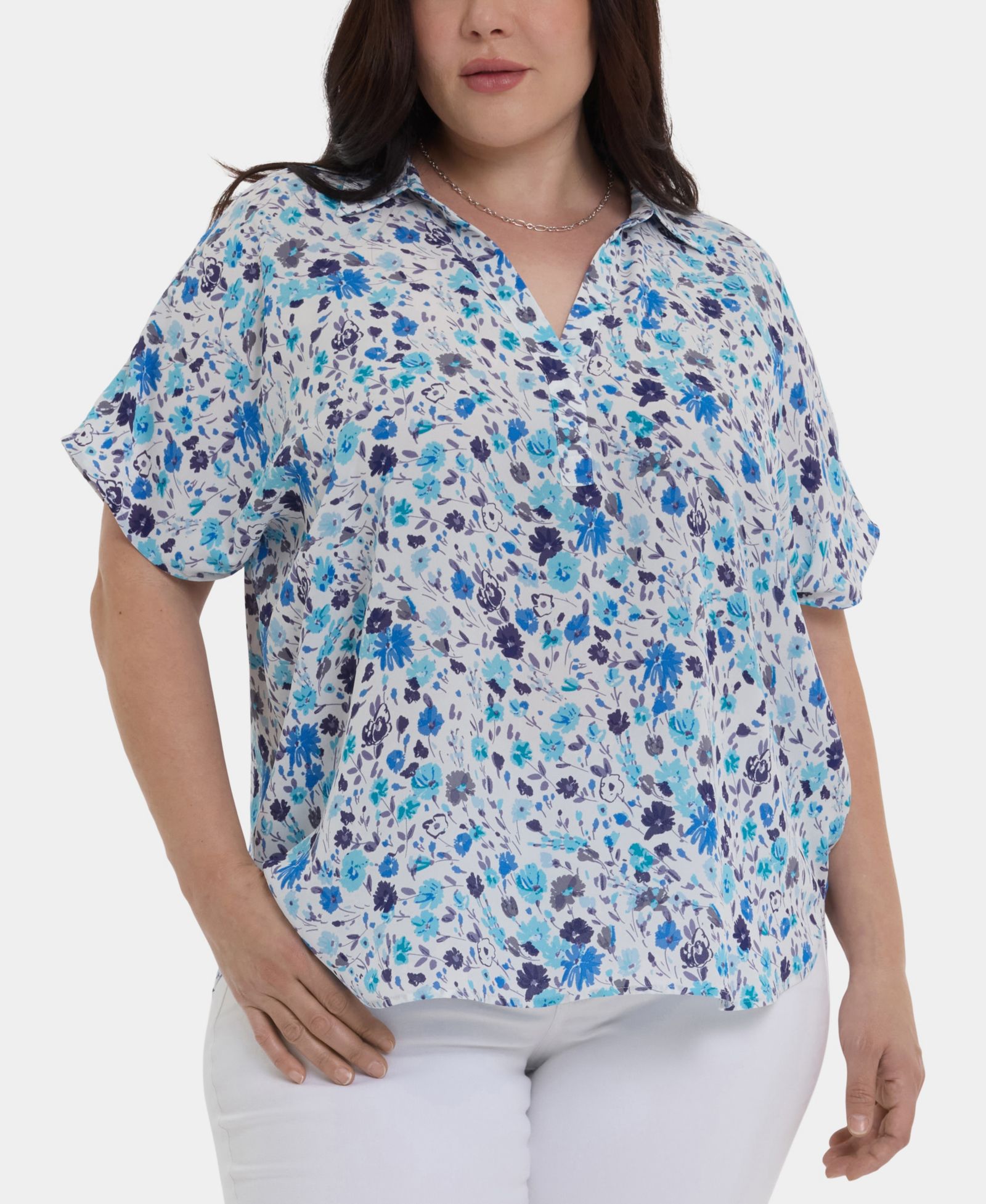 Женский топ NYDJ Plus Size Becky Short-Sleeve