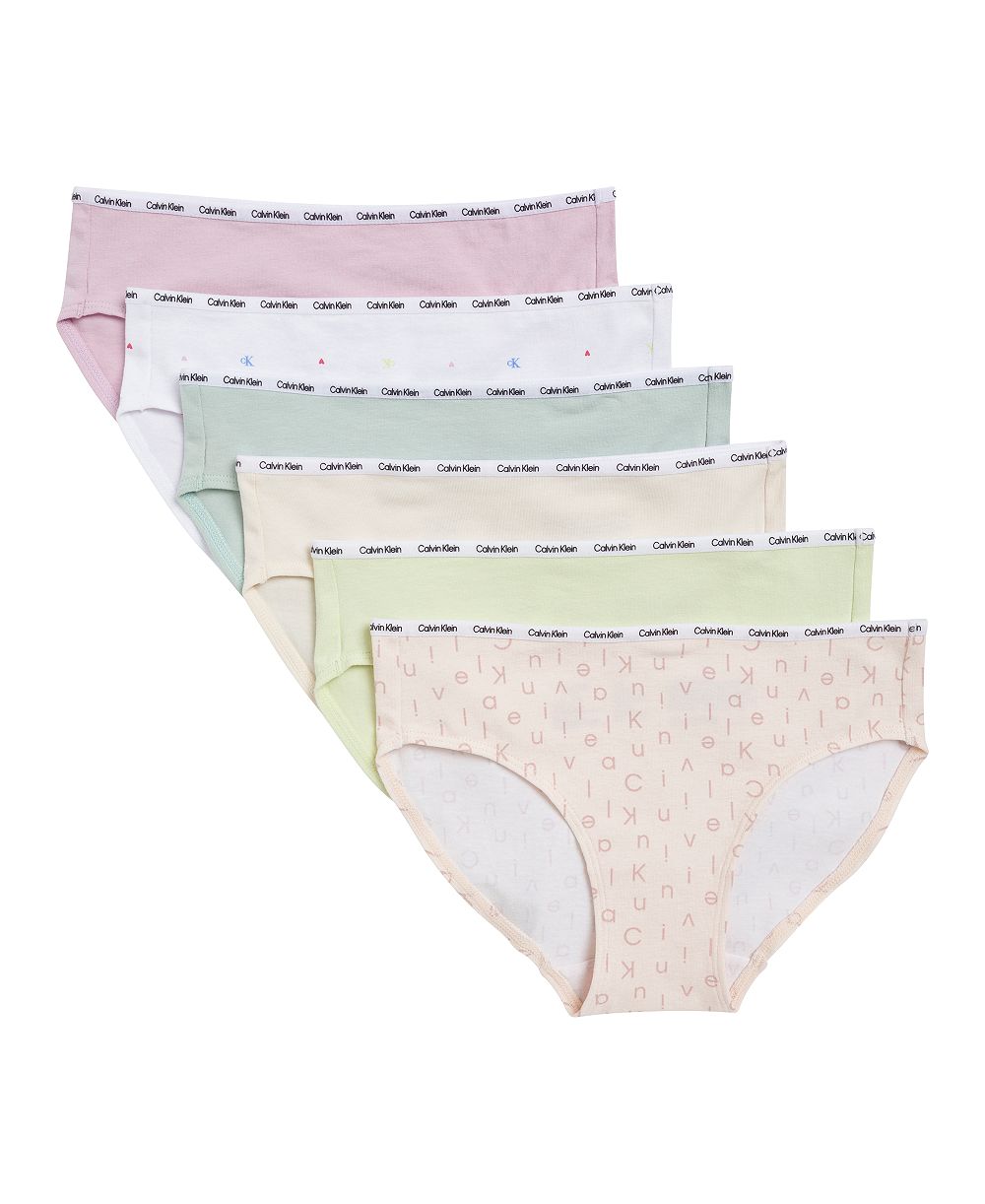 Детские бикини Calvin Klein Girls' 6-16 Tiny CK Hears 6-Pack