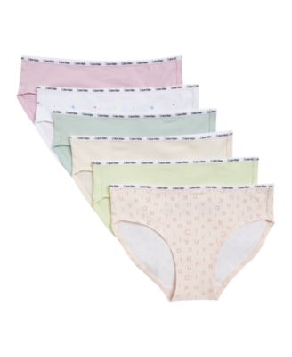 Детские бикини Calvin Klein Girls' 6-16 Tiny CK Hears 6-Pack
