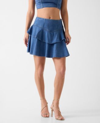 GUESS Women's Drea Tiered Ruffle Skirt