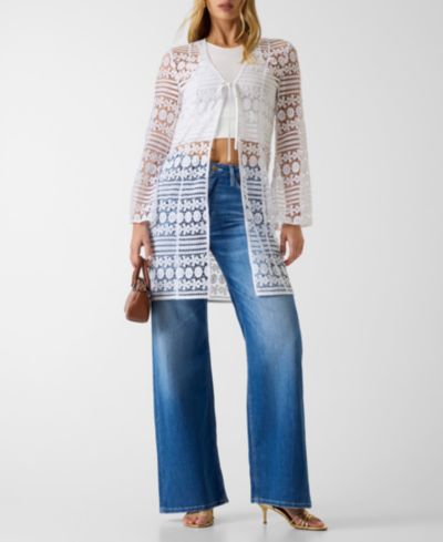 Женский топ GUESS Tasha с длинным рукавом и кружевом