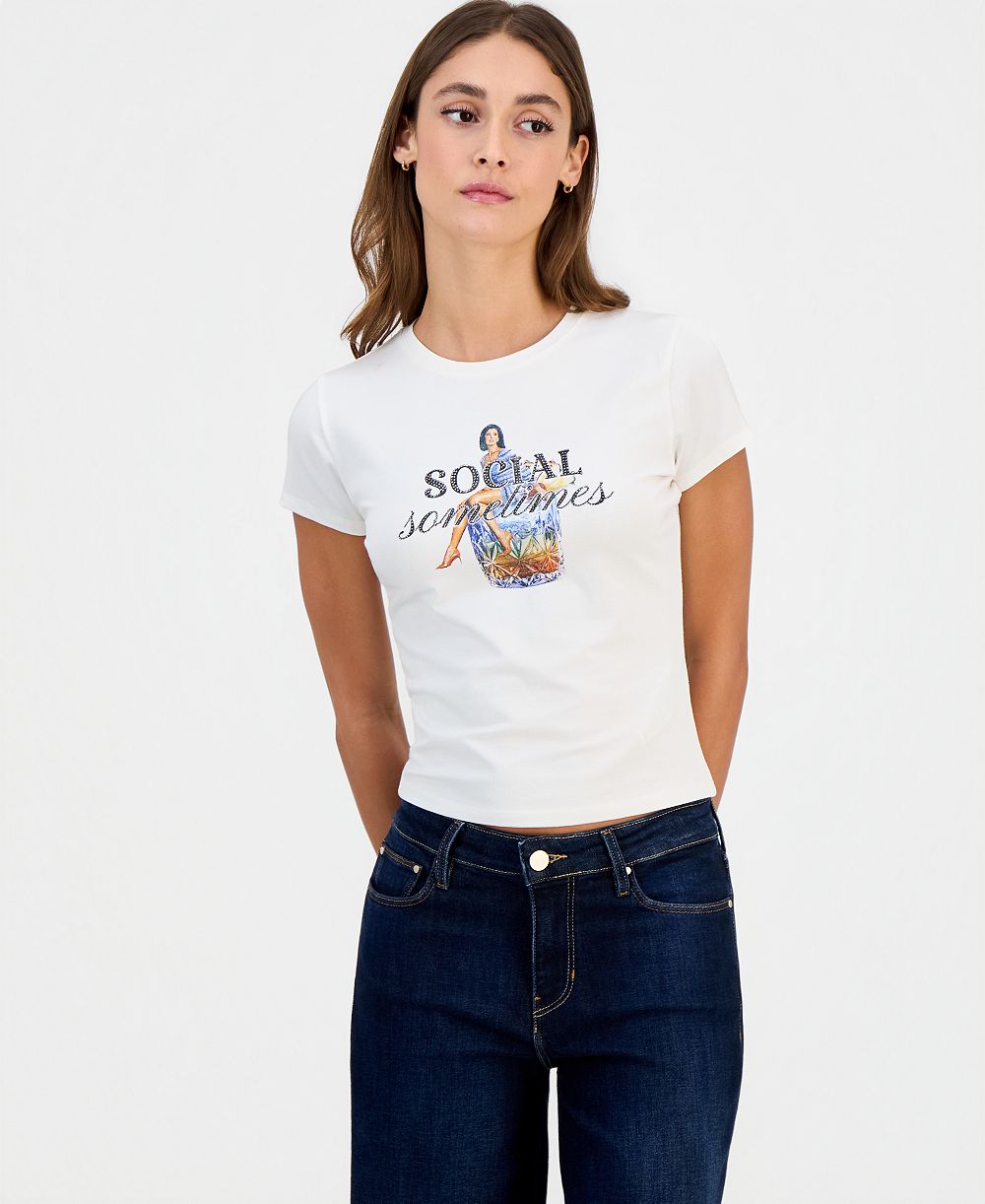 GUESS Women's Social Social Drink Short-Sleeve T-Shirt