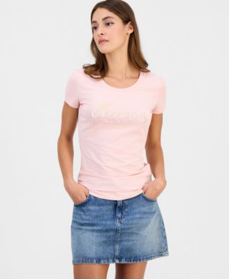 Женская футболка GUESS с коротким рукавом и логотипом Degrade Paillette