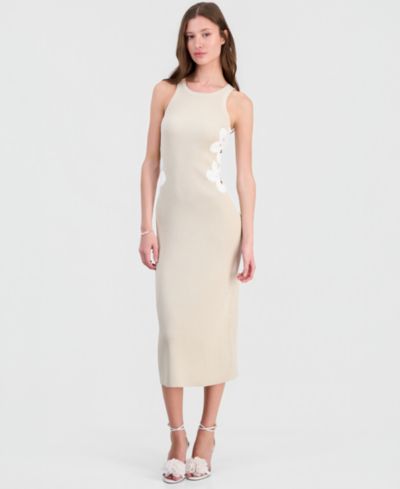 GUESS Women's Laurie Sleeveless Metallic Knit Midi Dress