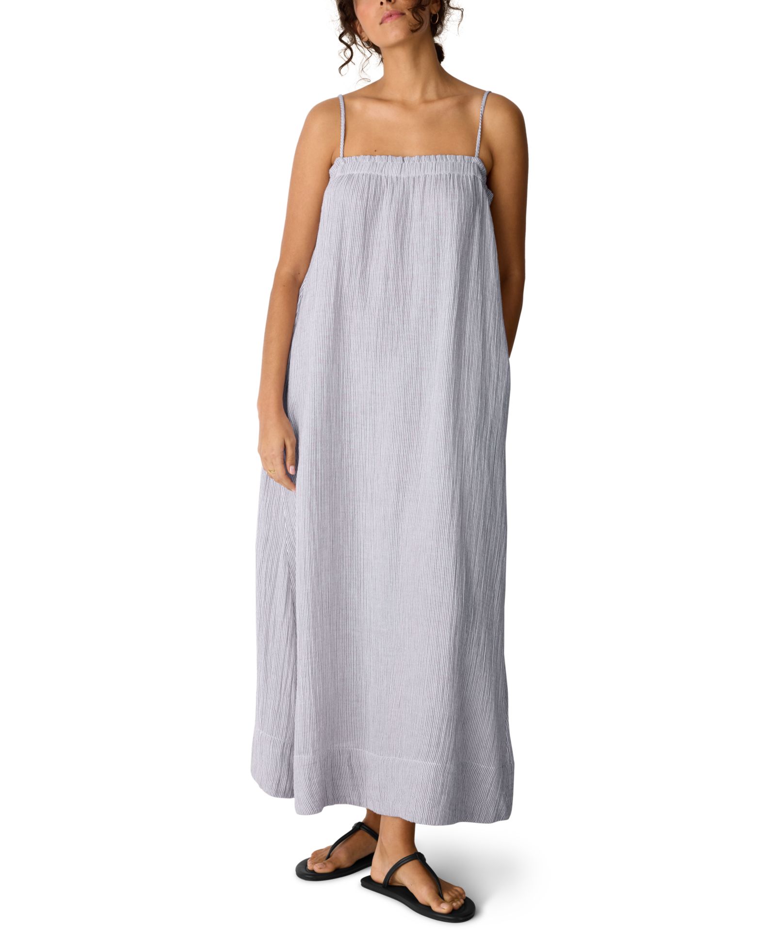 Женское платье-макси Eileen Fisher Shirred Square Neck, Regular And Plus