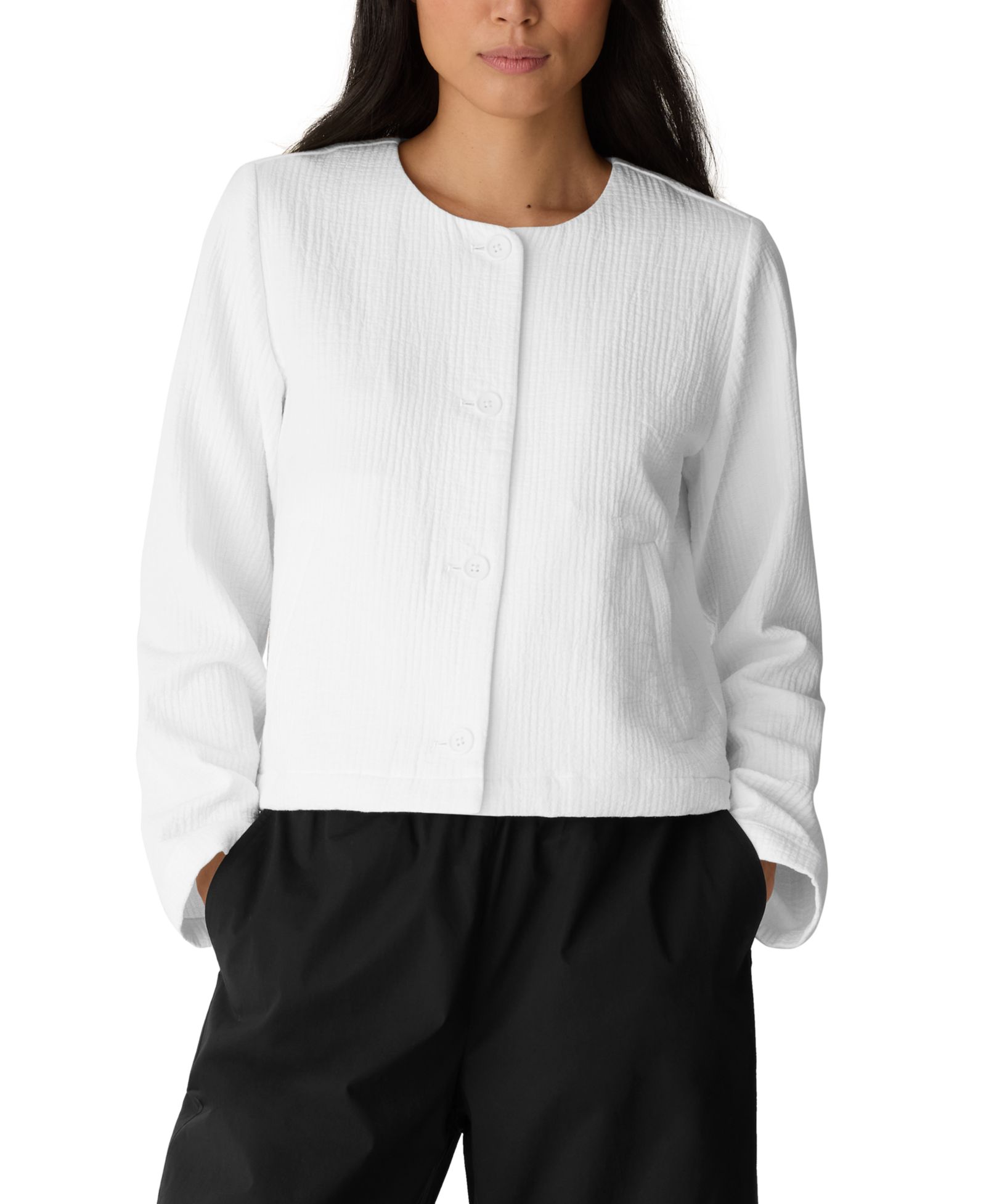 Eileen Fisher Women's Round Neck Jacket