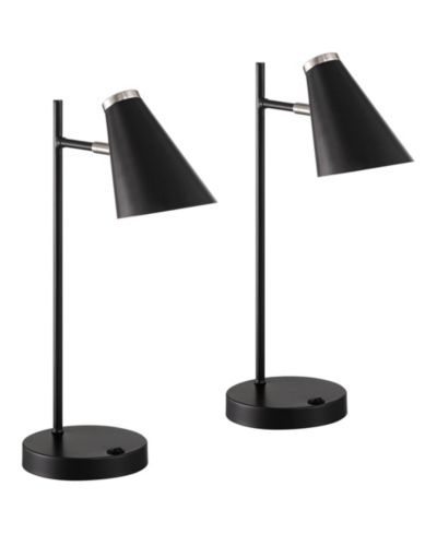 Набор настольных ламп 360 Lighting Duke 20 3/4" High Mid Century Modern USB Port Nickel Finish Metal