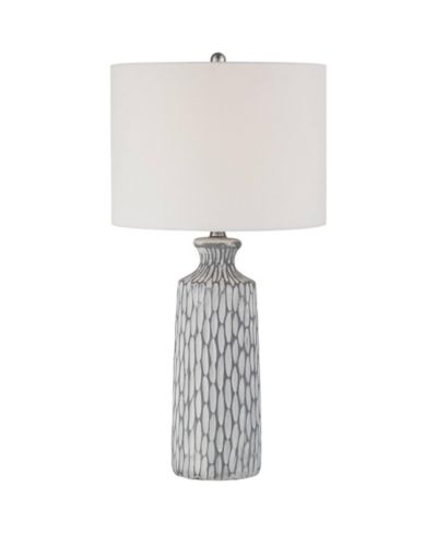 Настольная лампа 360 Lighting Modern Coastal Modern Table Lamp 26 1/4" High with USB Dimmer Whitewash Ceramic Drum Shade