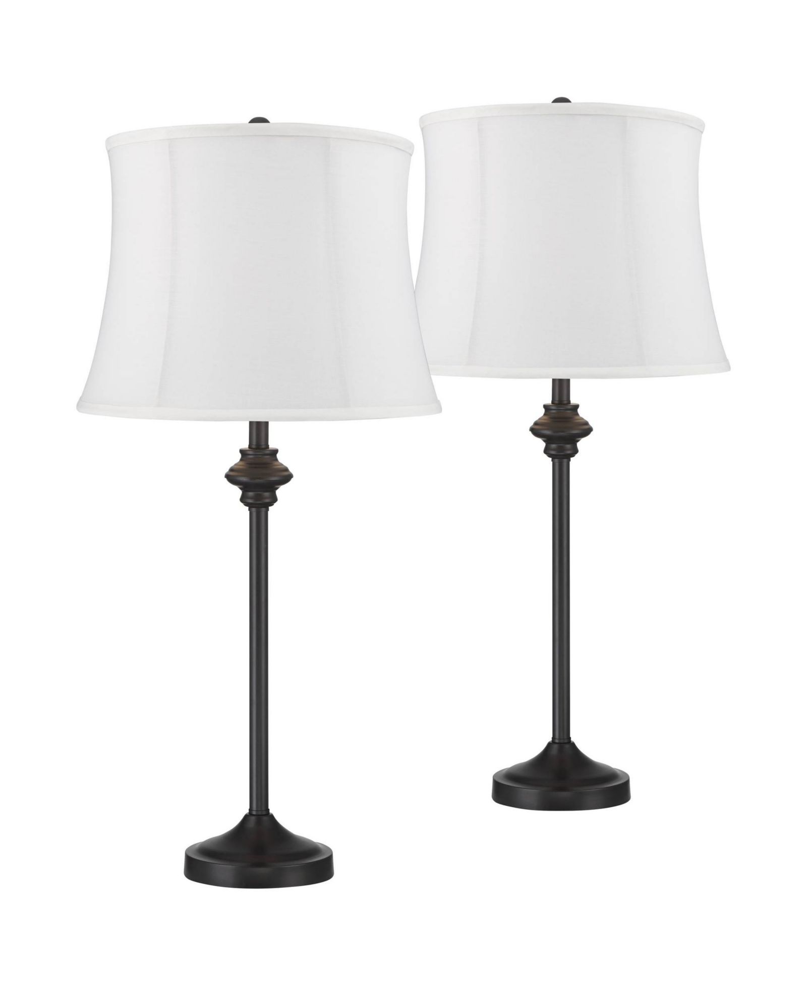 360 Lighting Lynn Modern Industrial Buffet Table Lamps 26" High Set of 2 Metal  Softback Drum Shade for Bedroom Living Room Bedside Family