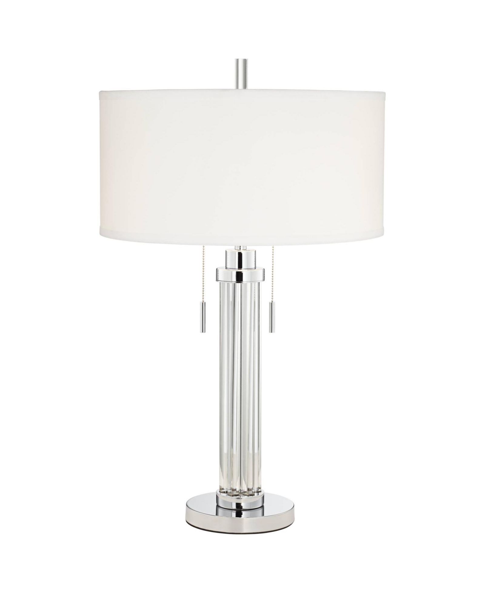 Possini Euro Design Cadence Modern Table Lamp 30" Tall Glass Column with Table Top Dimmer Shade for Bedroom Living Room Bedside Nightstand House