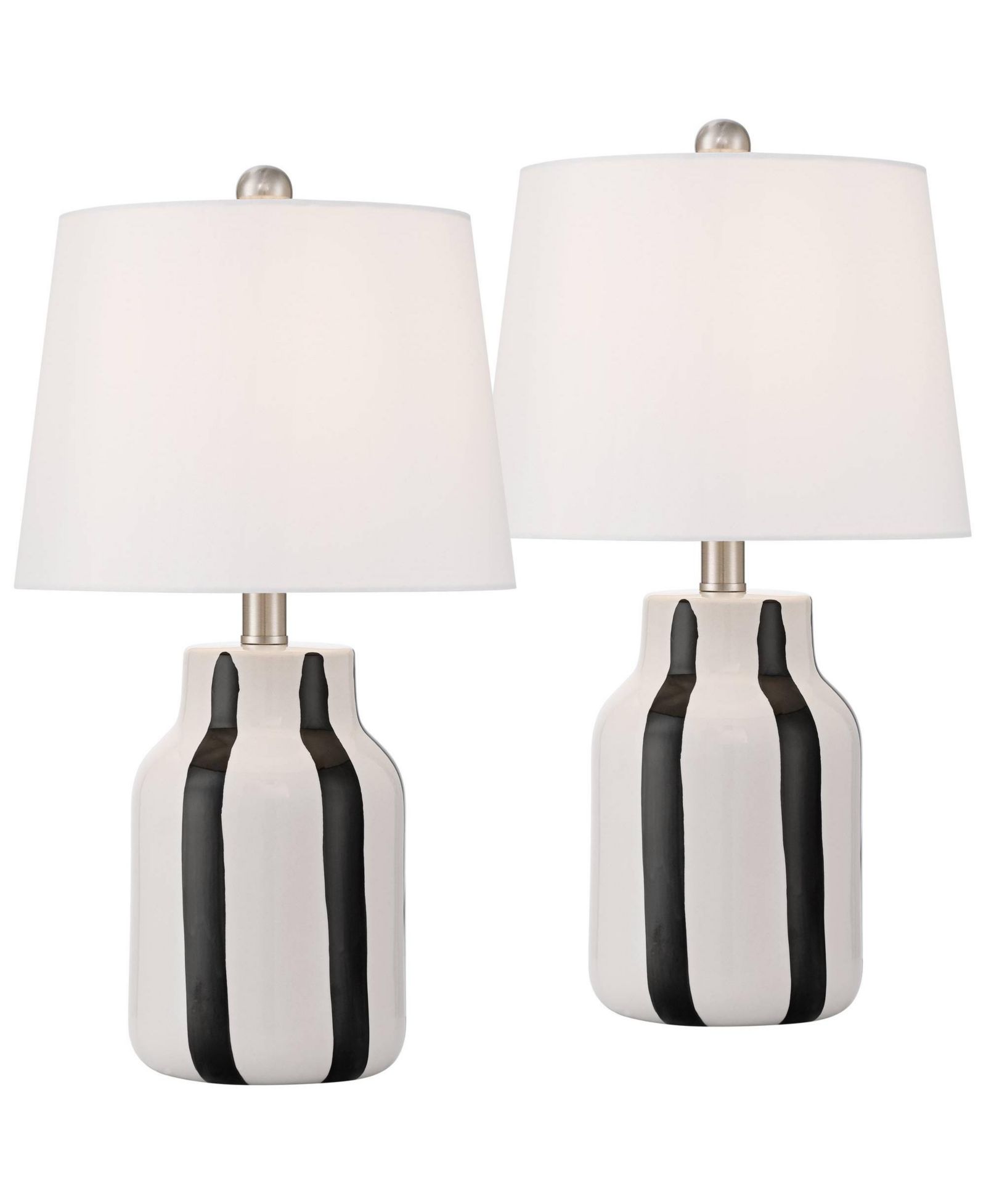 360 Lighting Cookies and Cream 20 1/2H  Ceramic Table Lamp Set with Dimmer