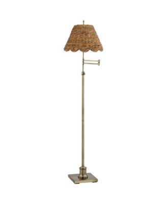 360 Lighting напольный торшер Westbury Coastal, высота 70", металл, античная латунь, абажур Water Grass