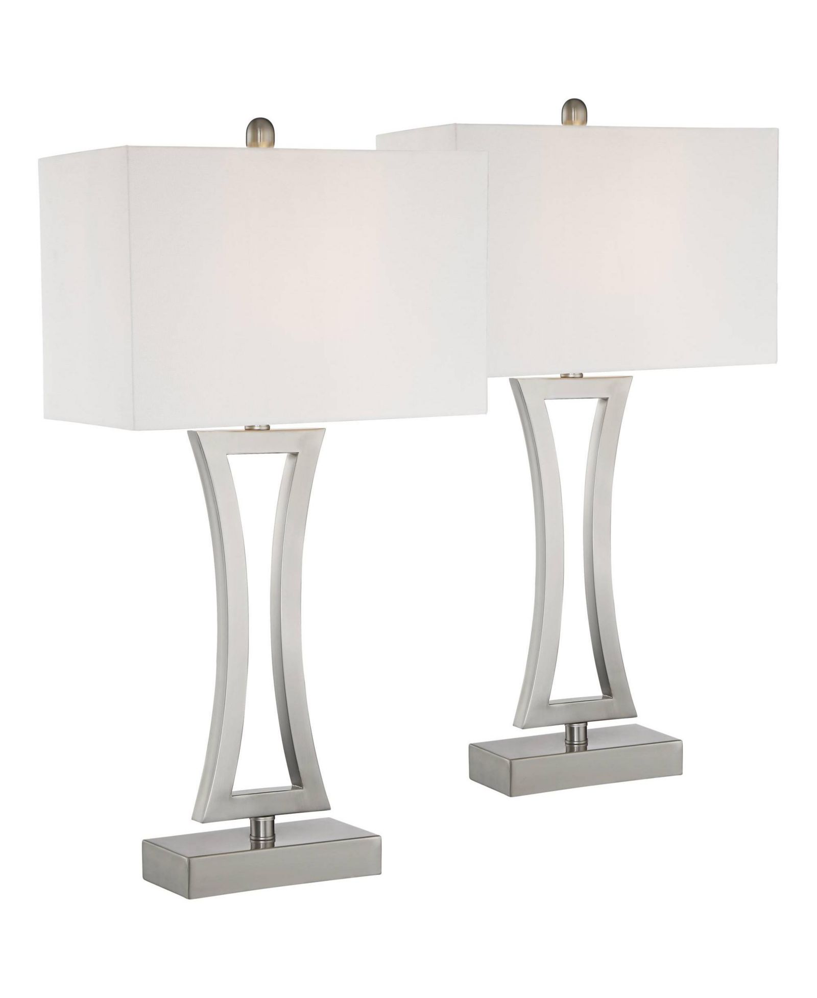 Набор настольных ламп 360 Lighting Roxie Tall Large Modern WiFi Smart Socket Brushed Nickel Finish