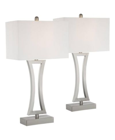 Набор настольных ламп 360 Lighting Roxie Tall Large Modern WiFi Smart Socket Brushed Nickel Finish