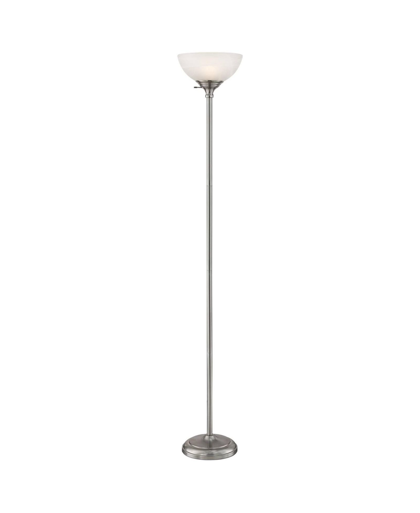 Торшер 360 Lighting Modern с USB Charging Port, матовый никель, стеклянный абажур