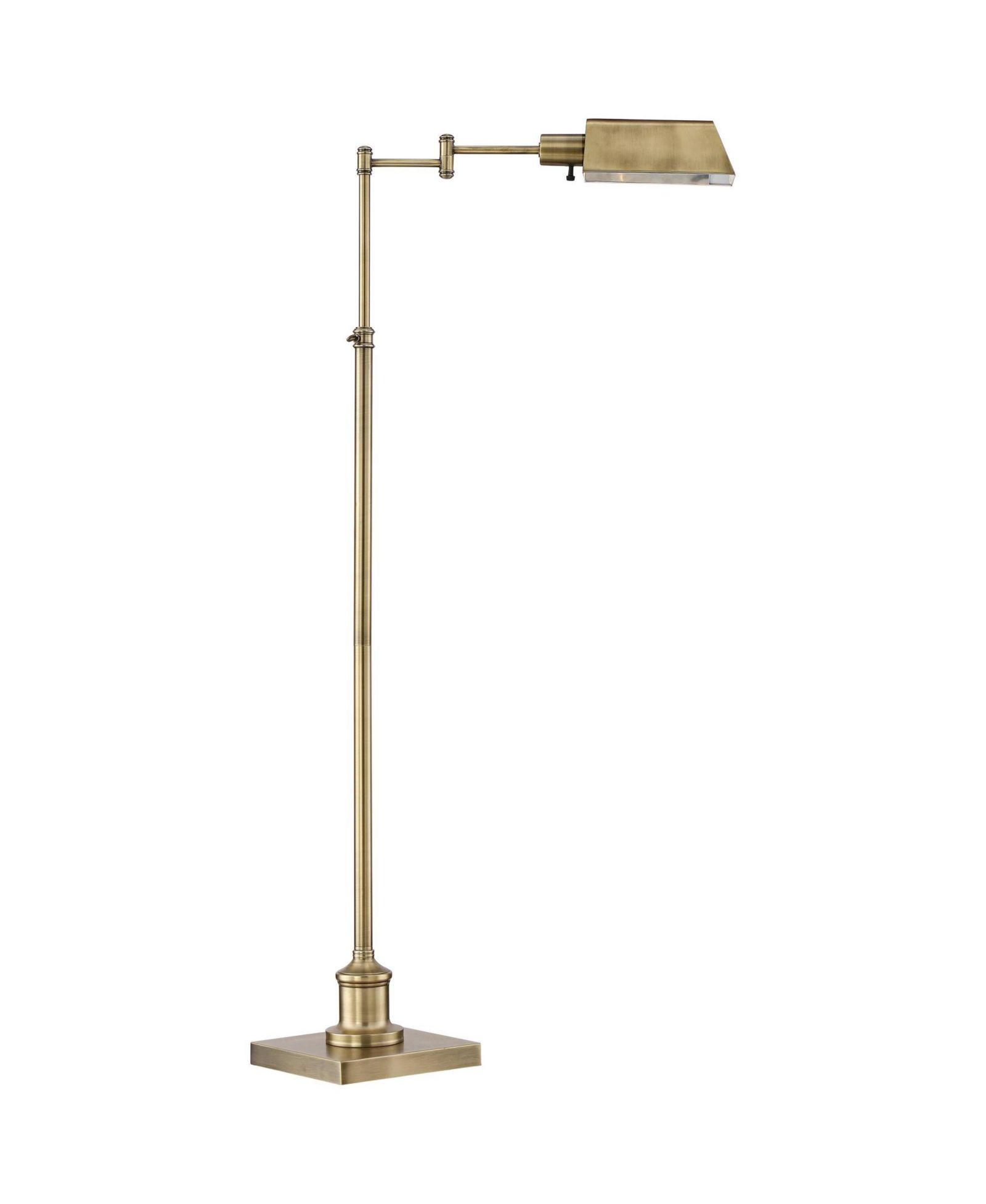 Regency Hill Jenson Traditional 54" Tall Pharmacy Floor Lamp with Smart Socket Aged Brass Adjustable Swing Arm for Living Room Reading House