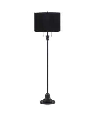 360 Lighting Dyna Traditional 58" Tall 2-Light Standing Floor Lamp Skinny Pole Pull Chain Finish Hardback Shade
