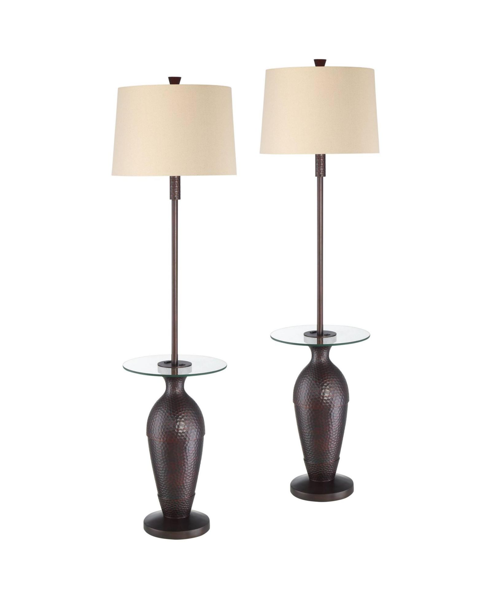 Набор из 2 напольных ламп Regency Hill Fallon Rustic Industrial с USB и розеткой