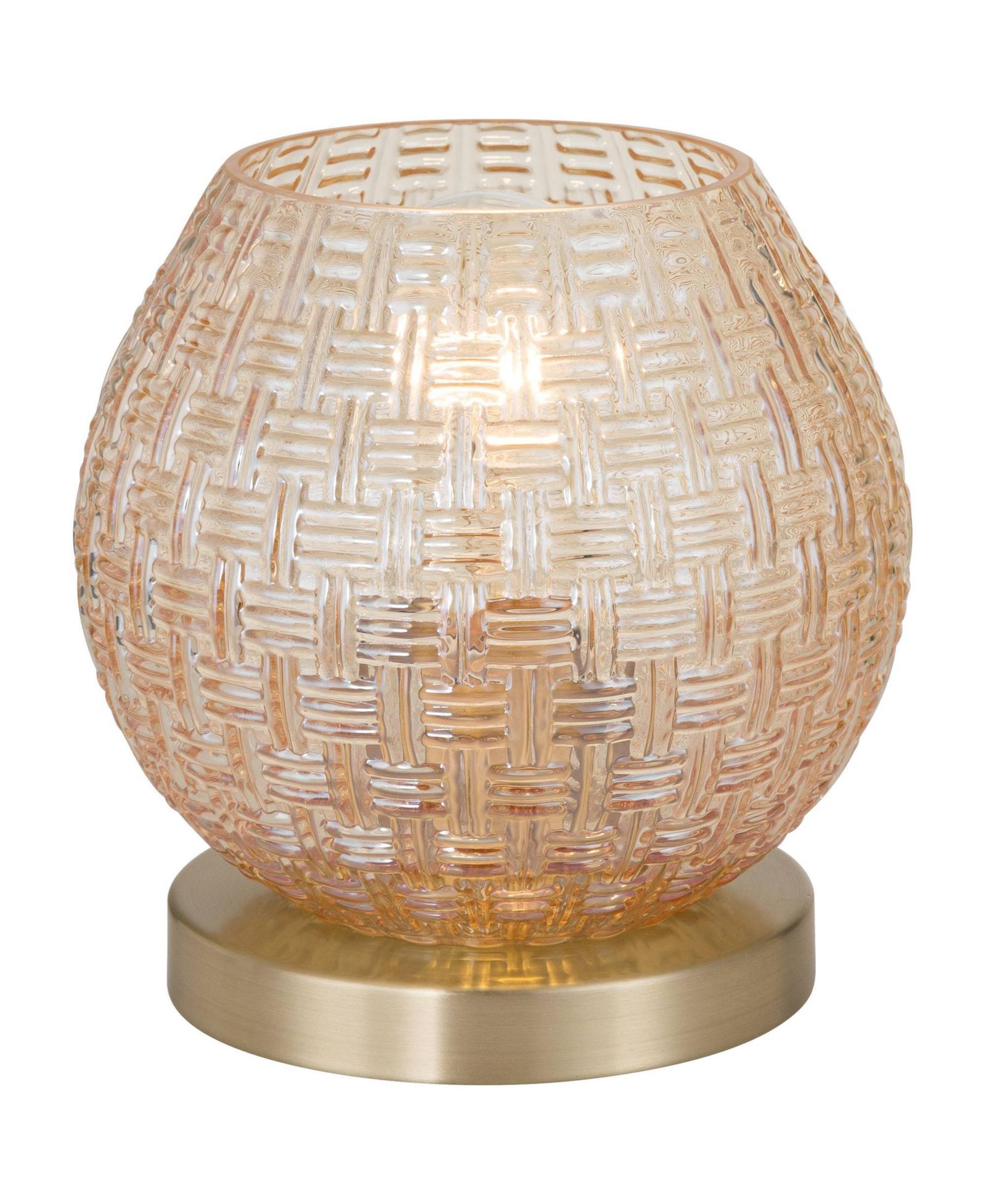 Настольная лампа 360 Lighting Pia 7 1/2" High Amber Weave Glass Globe Accent