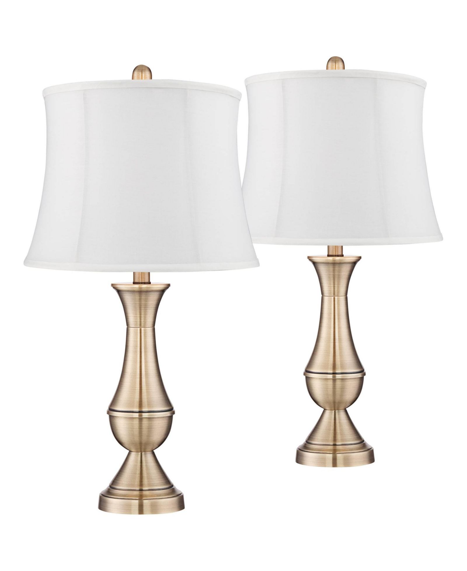 Regency Hill Becky Traditional Table Lamps 24 3/4" High Set of 2 Antique Softback Shade for Bedroom Living Room Bedside Nightstand Office