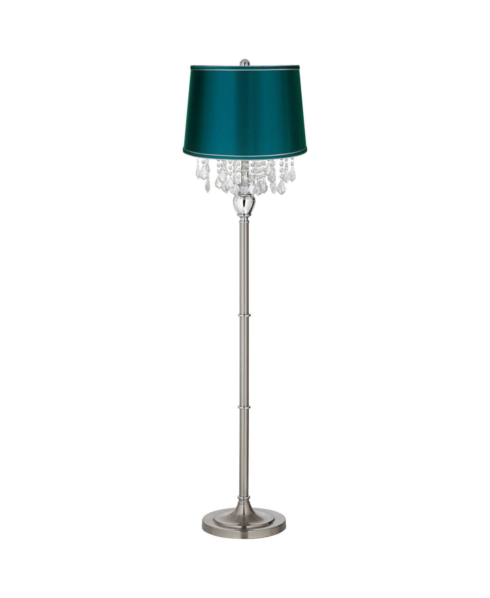 Напольная лампа 360 Lighting Modern, высота 62.5", хрустальная люстра с атласным абажуром