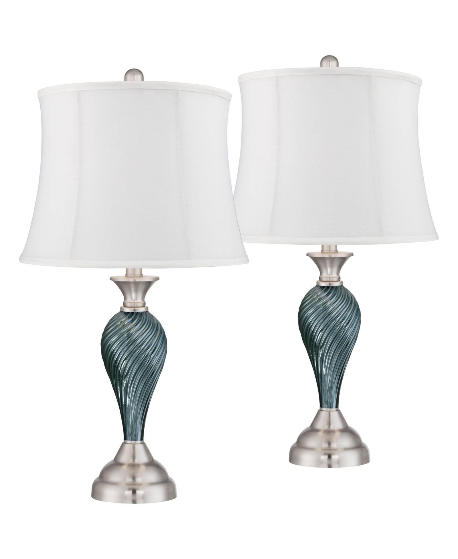 Настольные лампы Regency Hill Arden 25" High Twist Modern Coastal Set of 2 Glass Shade