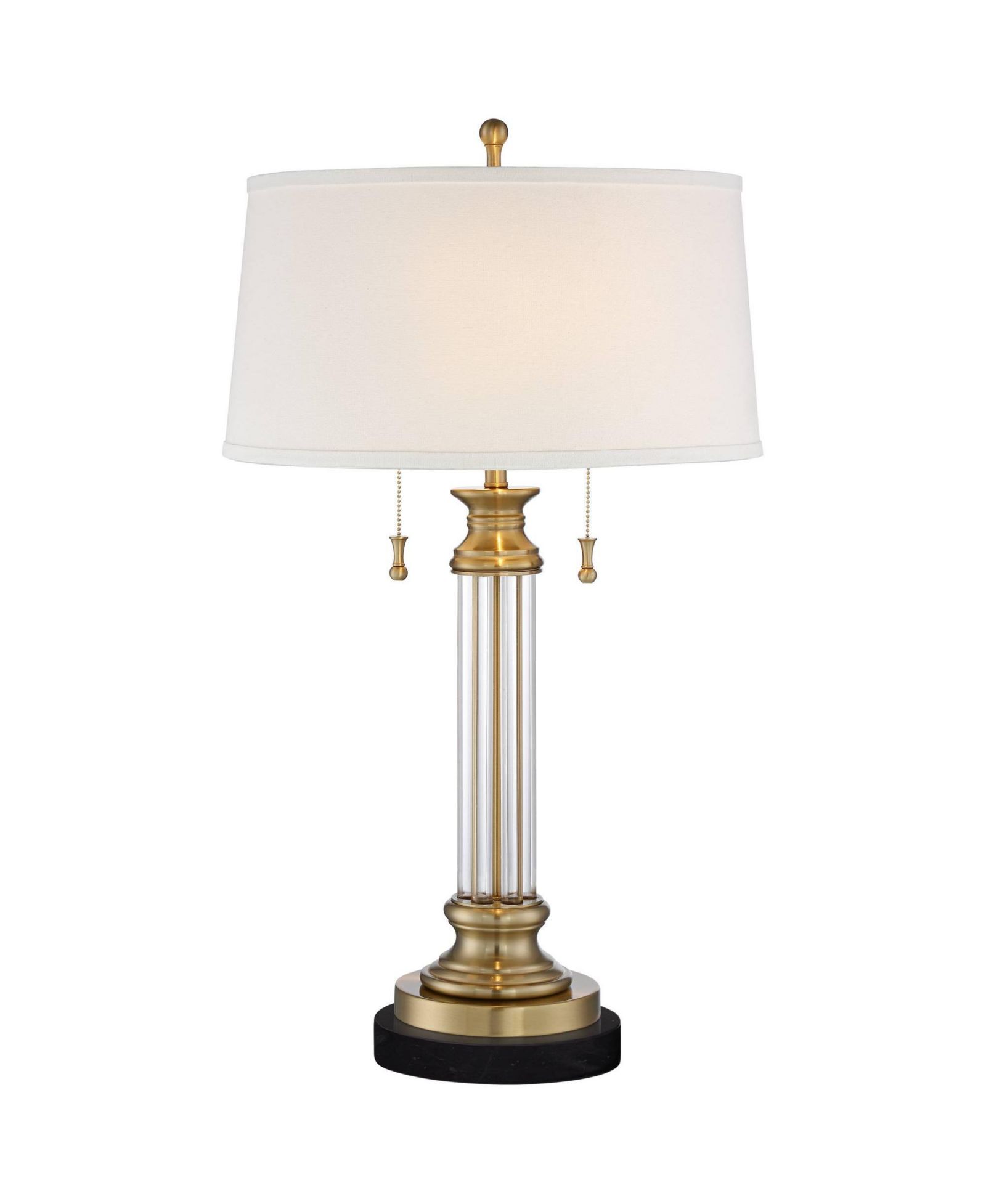 Vienna Full Spectrum Rolland Traditional Table Lamp with Round Marble Riser 30" Tall Crystal Shade for Living Room House