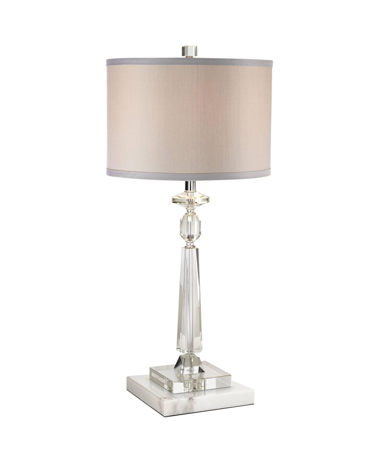 Vienna Full Spectrum Aline Traditional Table Lamp with Square Marble Riser 26 1/2" High Crystal  Shade for Bedroom Living Room Bedside House
