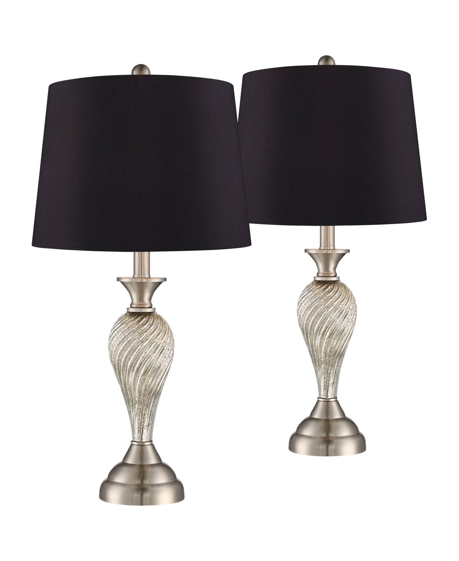 Regency Hill Arden настольная лампа Modern Twist 25" в отделке Brushed Nickel с абажуром из меркурия