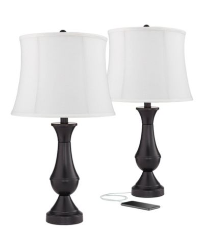 Настольная лампа Regency Hill Traditional, комплект из 2 шт, 25" высота, с USB портом и LED