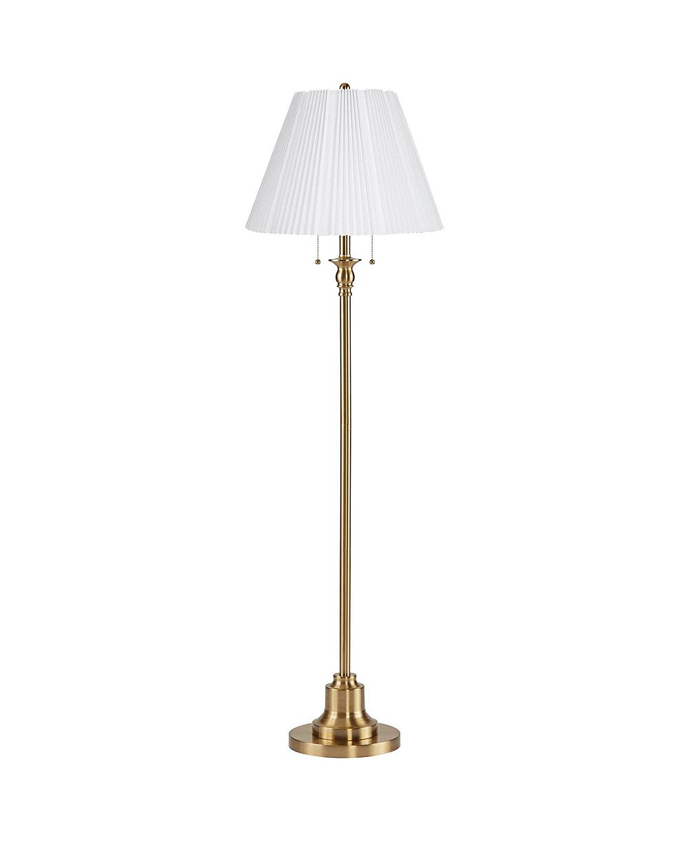 360 Lighting Dyna Traditional 58" Tall Standing Floor Lamp Skinny Pole Pull Chain Gold Antique Brass Finish