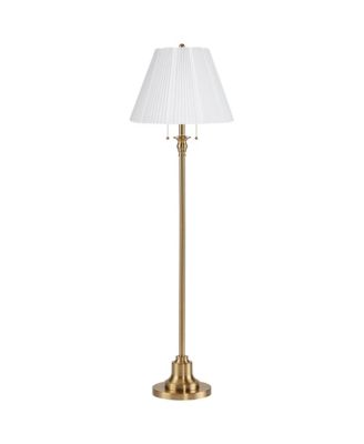 360 Lighting Dyna Traditional 58" Tall Standing Floor Lamp Skinny Pole Pull Chain Gold Antique Brass Finish