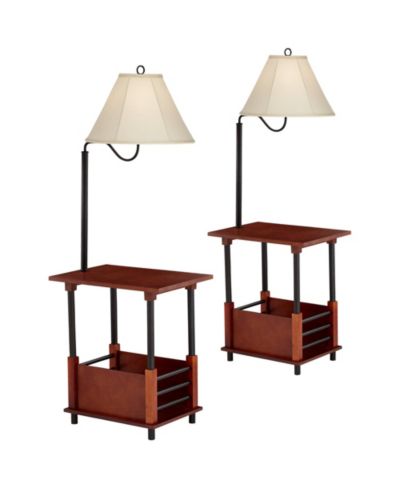 Набор из 2 напольных ламп Regency Hill Rustic Farmhouse с приставным столиком, 55"