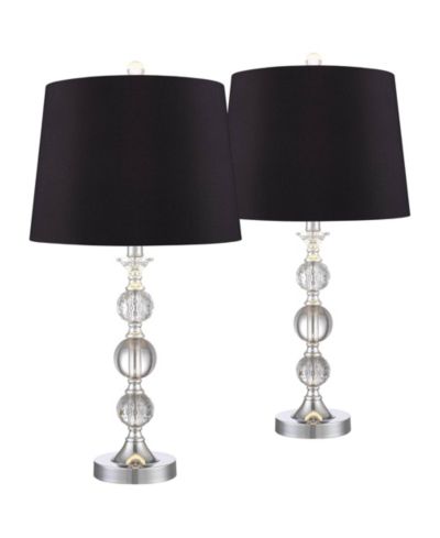 Набор из 2 современных роскошных настольных ламп 360 Lighting Solange 25" из металла и хрусталя для гостиной и спальни